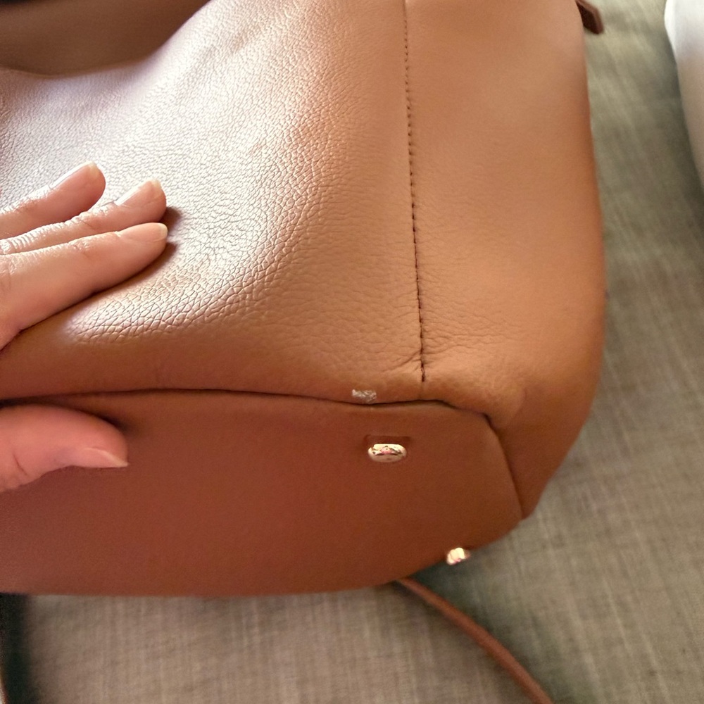 Mina Baie Kinney Brown Leather Backpack Diaper bag - Picture 4 of 4
